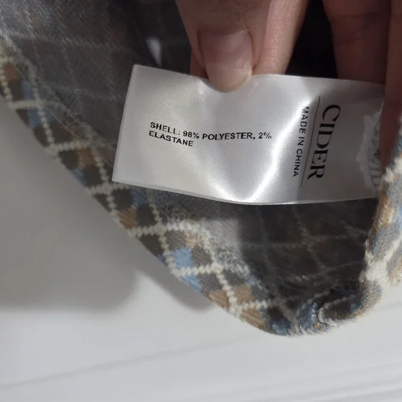 Cider Jacquard Quarter Zip Polo Geometric Short Sleeve Baby Blue Tee Sz Small - Picture 4 of 7